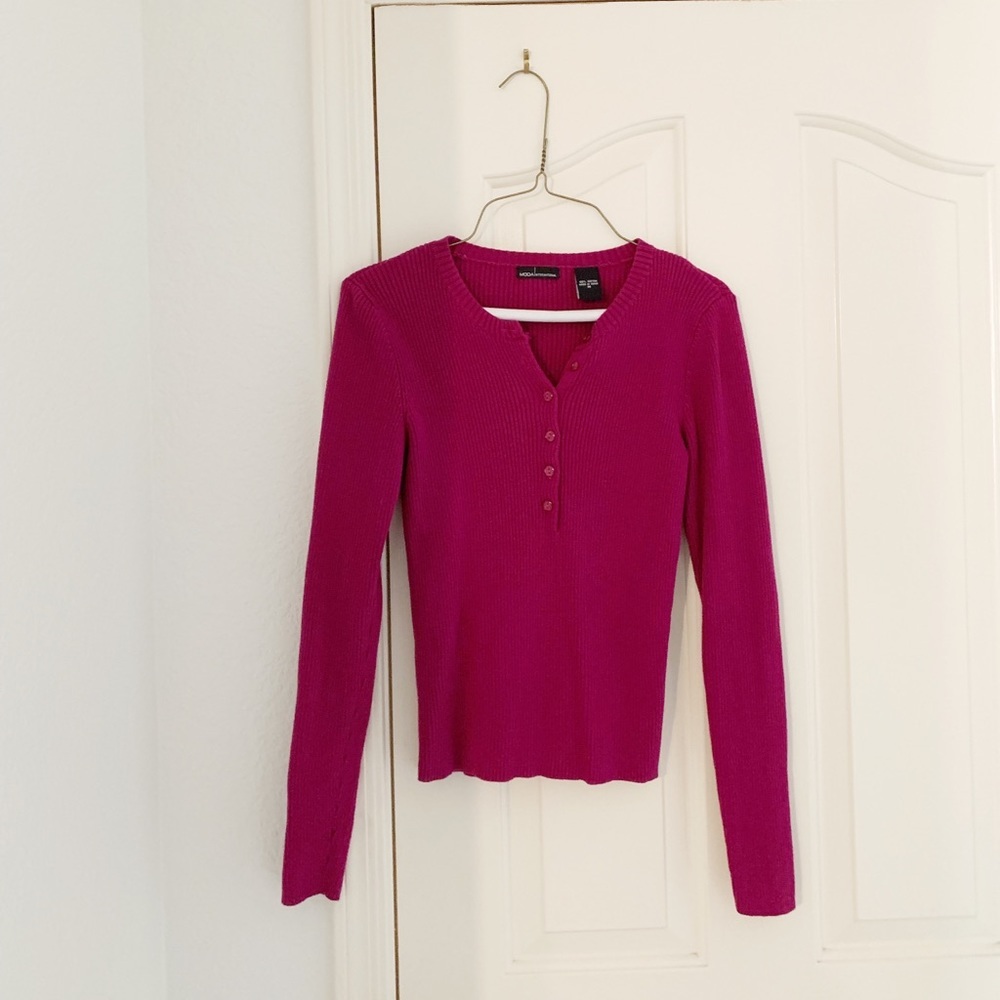 Vintage Moda International Cranberry Long Sleeve Top